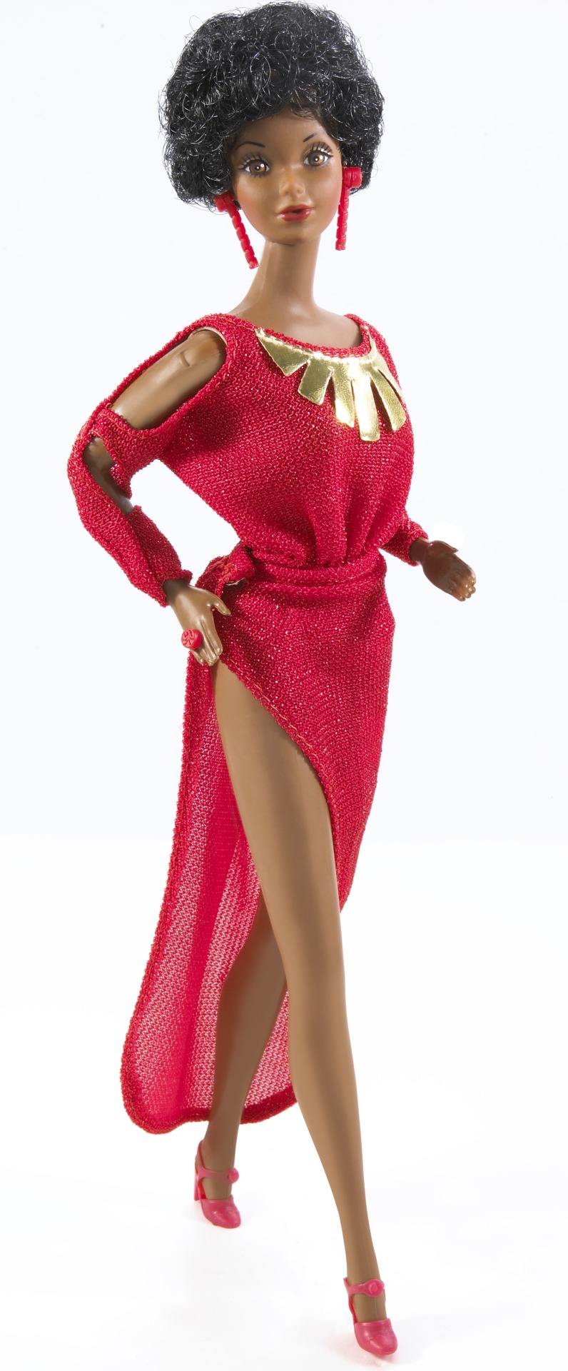 Image of the first Black Barbie which debuted in 1980. 