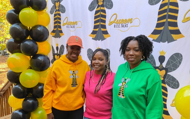 Aisha Phillpotts-Manley, , Fancy, and Shoareged Phillpotts at Queen B.E.E. Talks Retreat