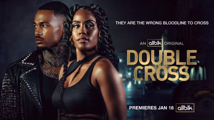 Double Cross promo image with Jeff Logan and Ashley A. Williams