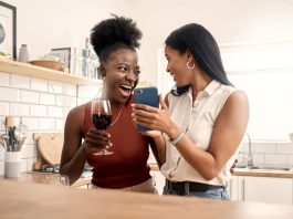 Black women displaying sisterhood.