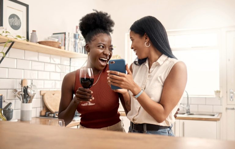 Black women displaying sisterhood.