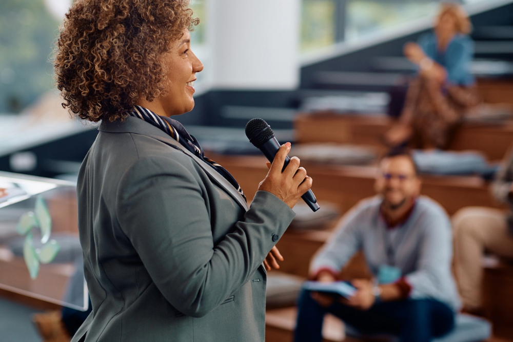 Black woman authentically sharing her story