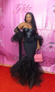 @theofficialsweetlayne on the red carpet at The Pink Apple Gala.