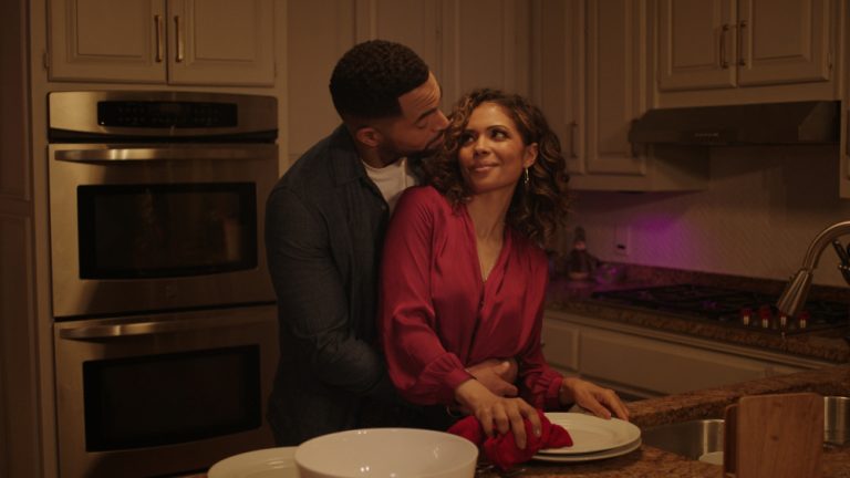 Still from Blended Christmas of Anthony Dalton and Jennifer Freema.