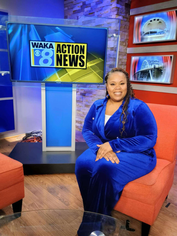 Makelia Wingford on her new station promoting Grief Grudges Guilt.