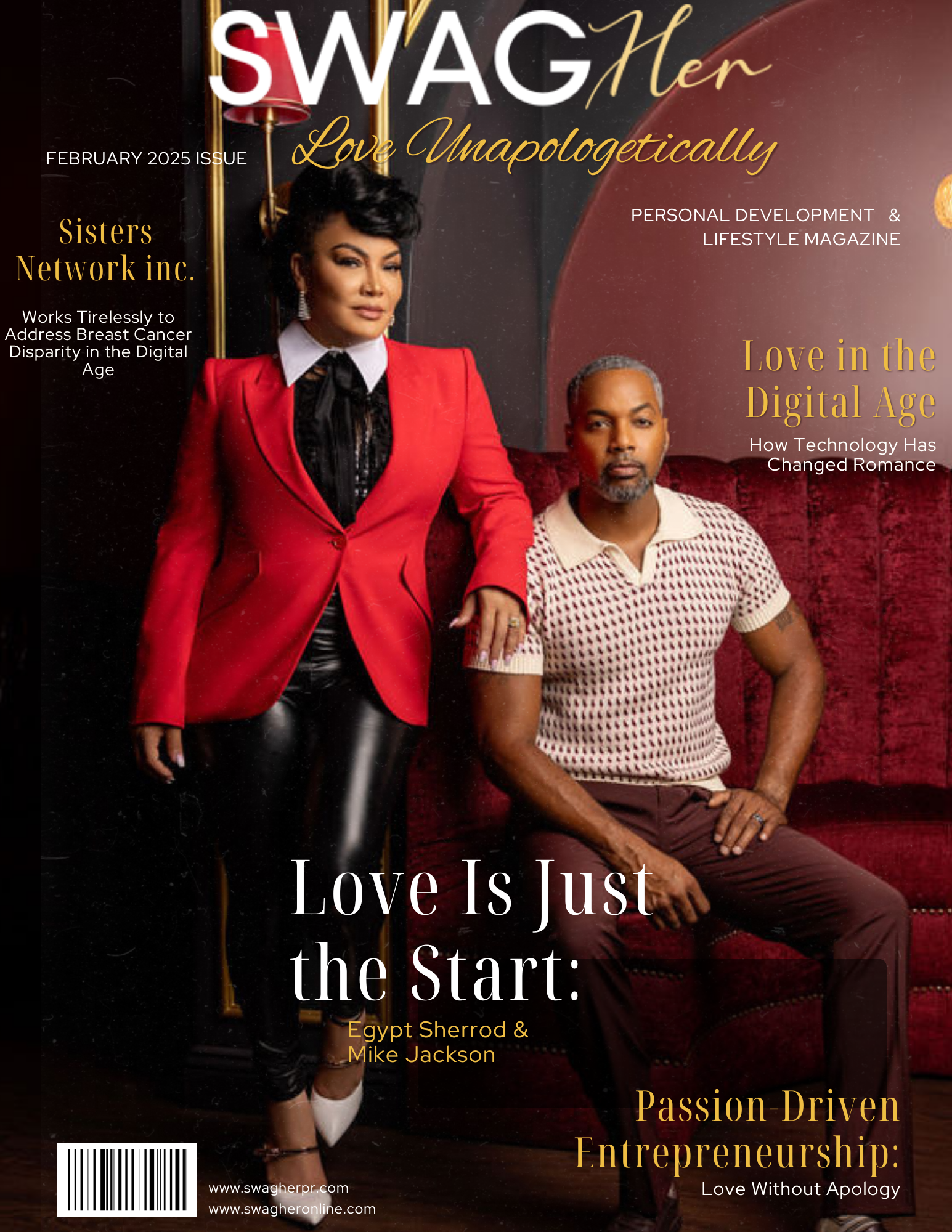 SwagHer Magazine's Love Unapologetically cover issue designed by Besties Media.