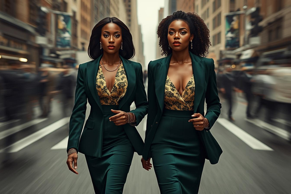 Black business community women walking