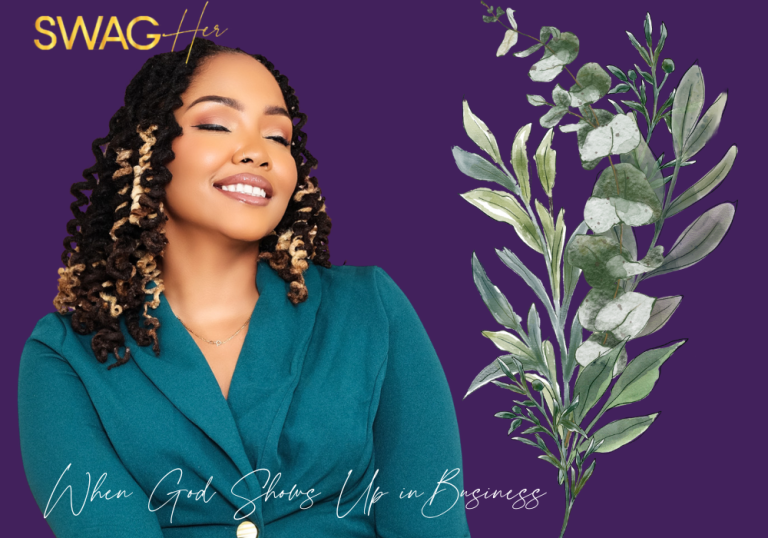 Fancy with eyes closed for When God Shows Up in Business graphic