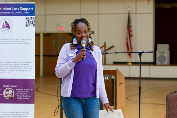 Sadija A. Smiley speaking at Nurturing the Whole Self: Inside SAILS’ Wellness Event Centered on Food, Healing, and Mental Wellness