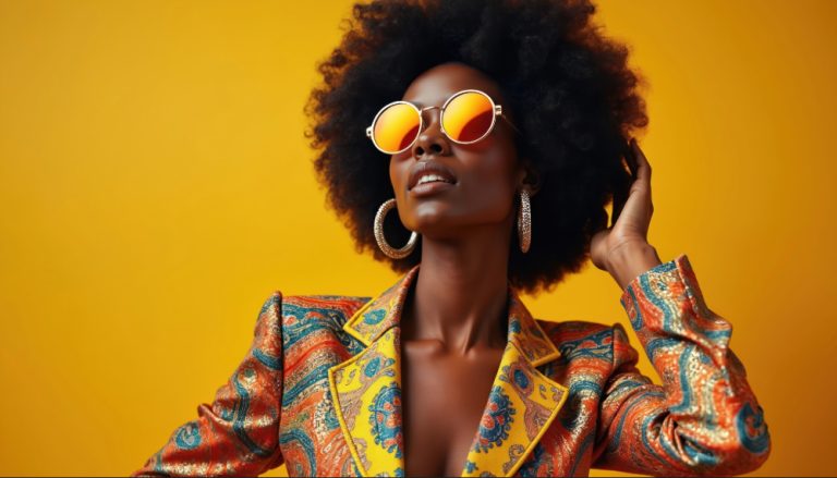 You Have to Believe You're "Dat Girl" Before Anyone Else Will stylish Black woman in sunglasses with gold tint against gold background