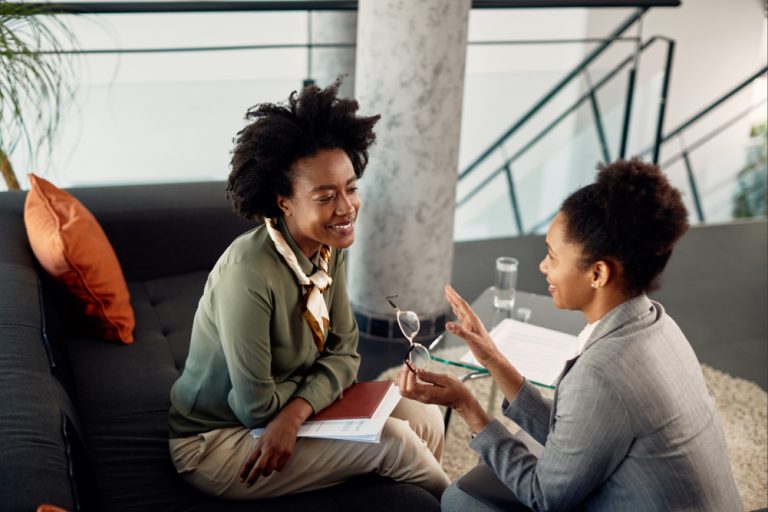 Why an Outside Perspective in Business Can Reignite Your Vision businessowner chatting with consultant