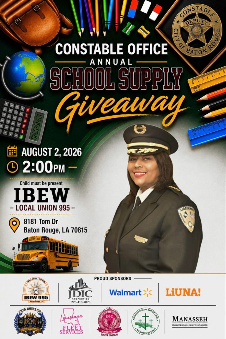 Constable Terrica Williams to Host Baton Rouge School Supply Giveaway for Local Families 1
