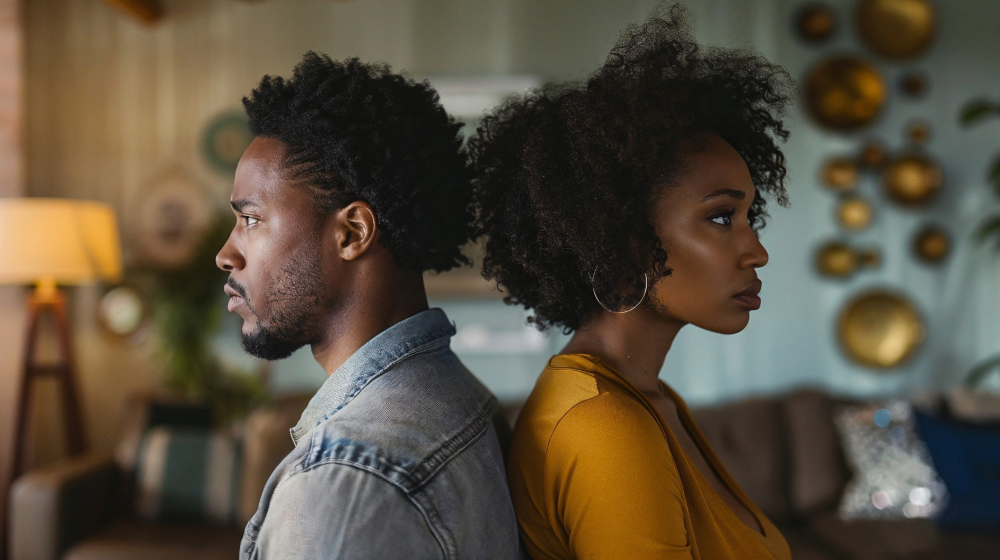 The Relationship Was Six Months. Why Is the Recovery Taking Fiscal Years?- Black couple standing back to back