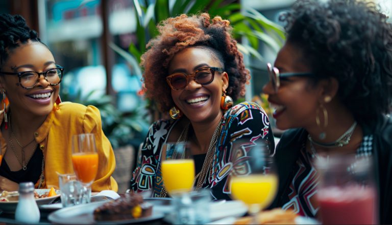 The Return to Ourselves: Joy Is Holy- Learning to Enjoy the Life We Survived- Black women joyous at brunch