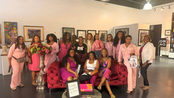 50 Shades of Pink DC Bus Tour Celebrates Black Women-Owned Businesses Across the DMV - group photo from Overdue Recognition Art Gallery